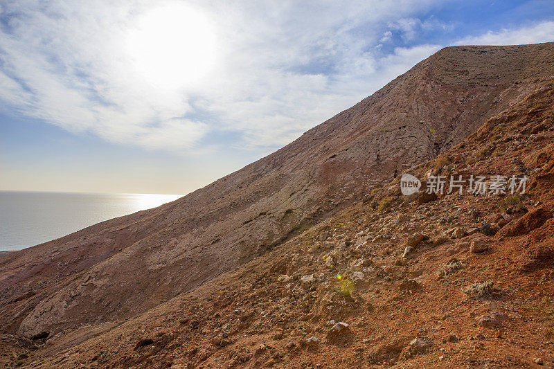 Fuerteventura火山岩层- Montaña Roja